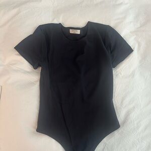 Black Short Sleeve Bodysuit from Artizia